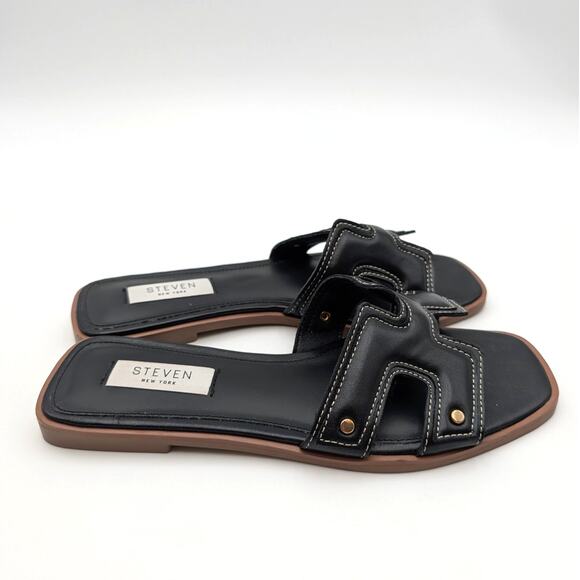 Steven New York Harlien Slide Sandal Open Toe Women's Black Size US6M EU36.5 - Picture 11 of 11